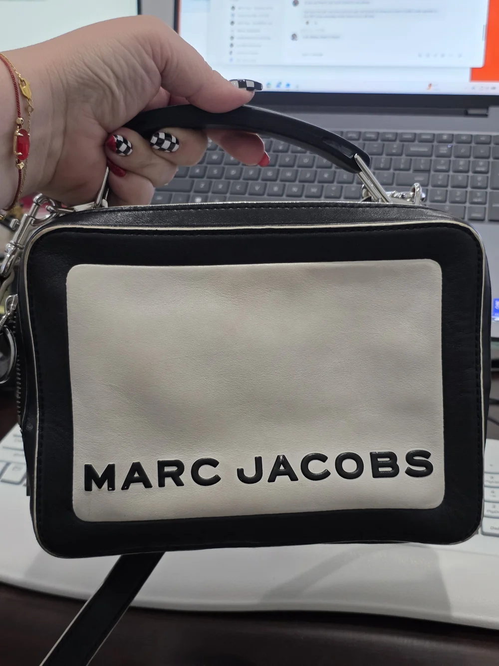 Marc Jacobs Black and White Crossbody Box Bag